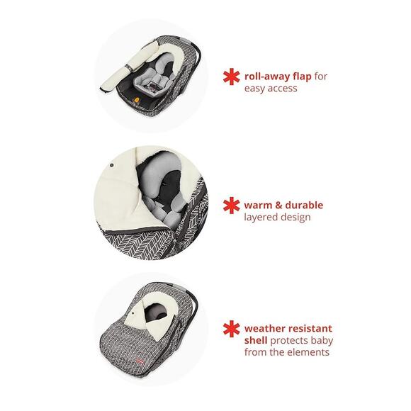 Skip Hop Winter Car Seat Cover, Stroll & Go, Heather Grey - Picture 4 of 6